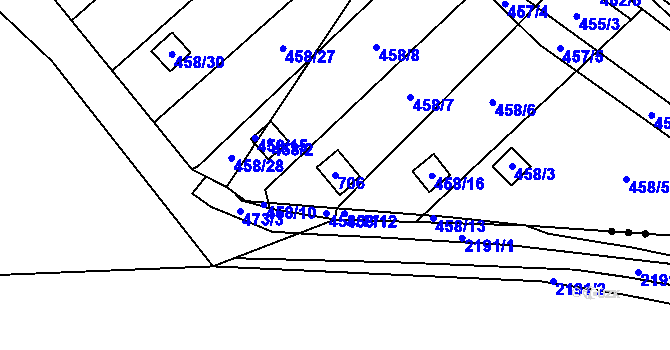 Parcela st. 706 v KÚ Svinařov u Kladna, Katastrální mapa