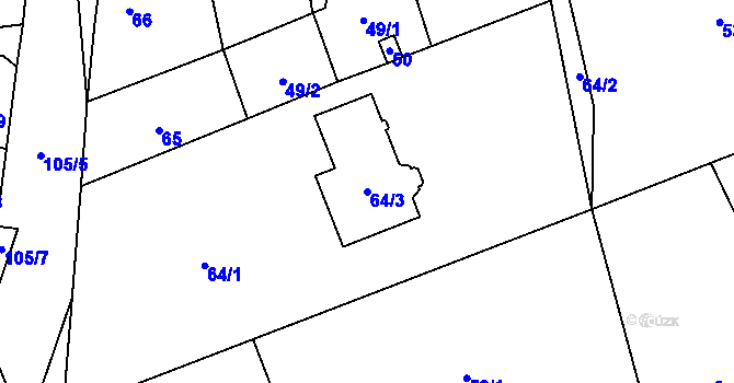 Parcela st. 64/3 v KÚ Svinařov u Kladna, Katastrální mapa
