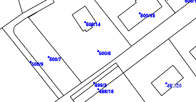 Parcela st. 500/8 v KÚ Svinařov u Kladna, Katastrální mapa