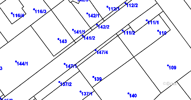 Parcela st. 147/4 v KÚ Svinařov u Kladna, Katastrální mapa