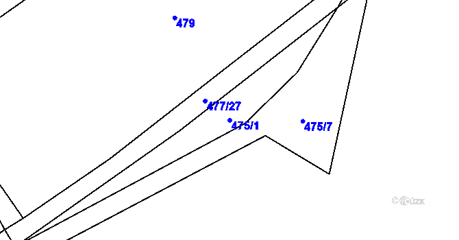 Parcela st. 475/1 v KÚ Svinařov u Kladna, Katastrální mapa