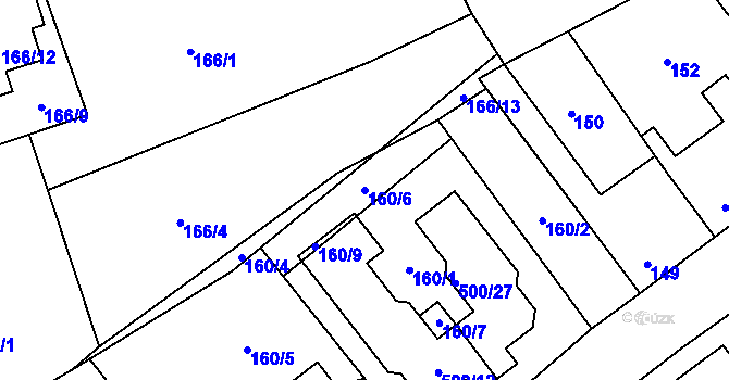 Parcela st. 160/6 v KÚ Svinařov u Kladna, Katastrální mapa