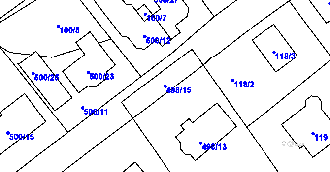 Parcela st. 498/15 v KÚ Svinařov u Kladna, Katastrální mapa