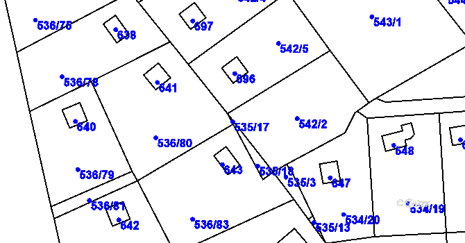 Parcela st. 535/17 v KÚ Svinařov u Kladna, Katastrální mapa