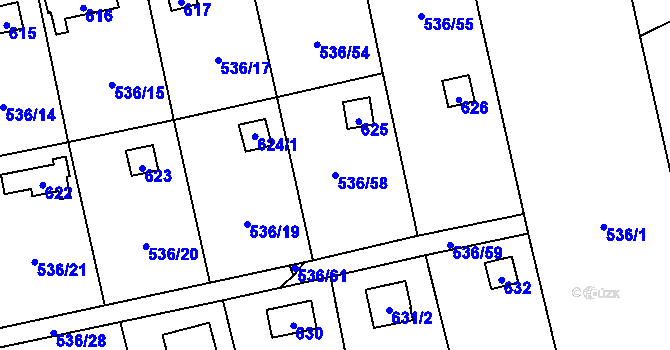 Parcela st. 536/58 v KÚ Svinařov u Kladna, Katastrální mapa