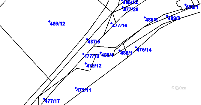 Parcela st. 488/4 v KÚ Svinařov u Kladna, Katastrální mapa