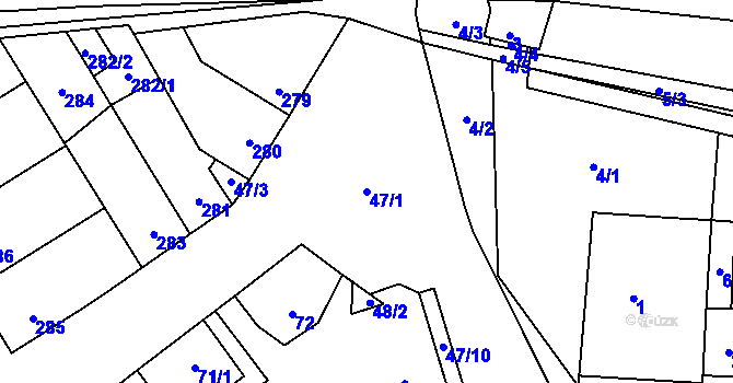 Parcela st. 47/1 v KÚ Svinařov u Kladna, Katastrální mapa