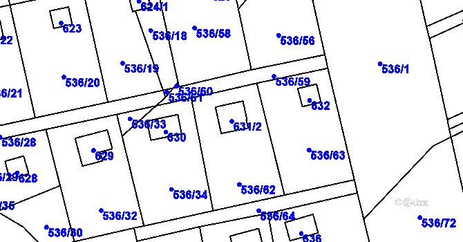 Parcela st. 631/2 v KÚ Svinařov u Kladna, Katastrální mapa