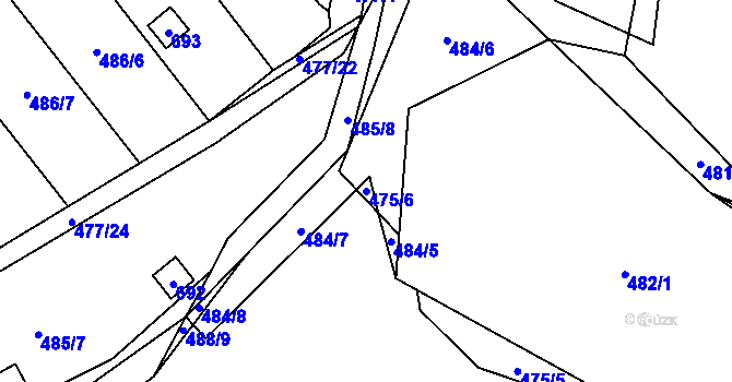 Parcela st. 475/6 v KÚ Svinařov u Kladna, Katastrální mapa