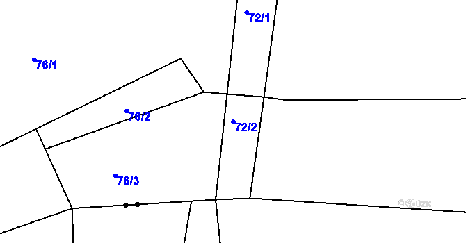 Parcela st. 72/2 v KÚ Svinařov, Katastrální mapa