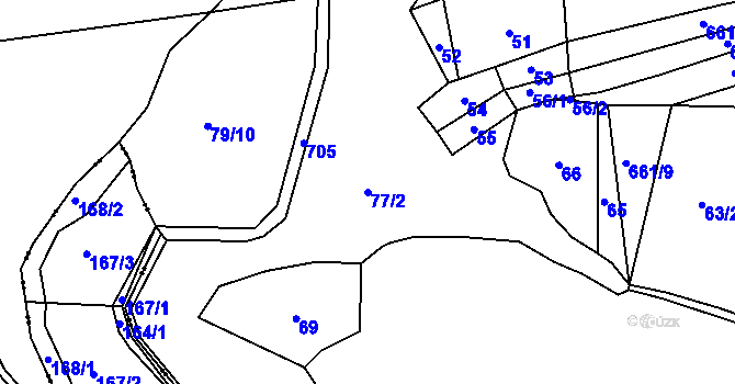 Parcela st. 77/2 v KÚ Svinařov, Katastrální mapa
