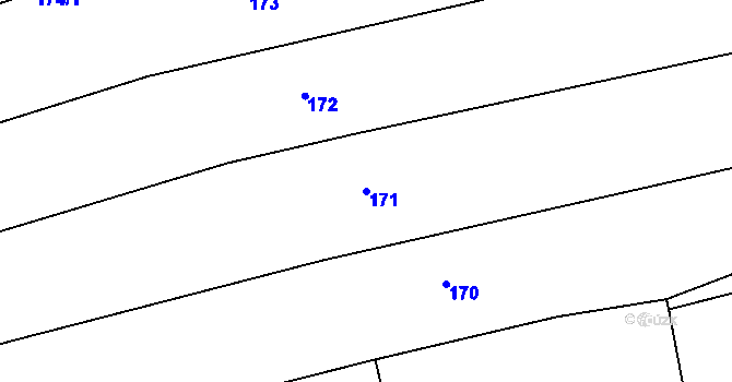 Parcela st. 171 v KÚ Svinařov, Katastrální mapa