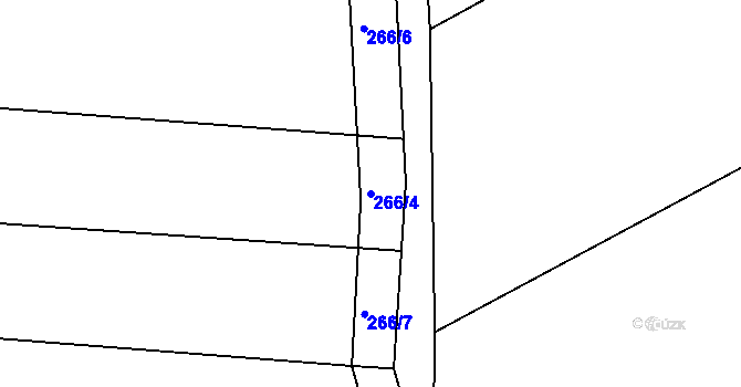 Parcela st. 266/4 v KÚ Svinařov, Katastrální mapa