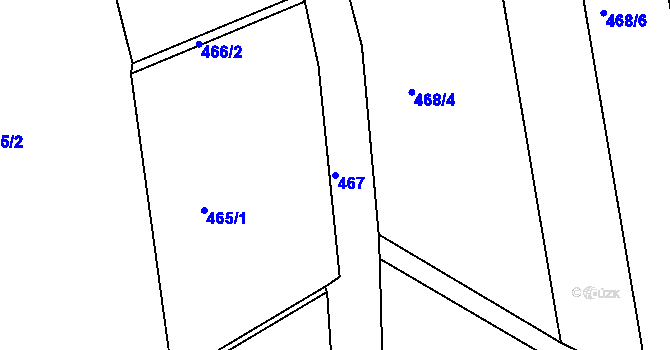 Parcela st. 467 v KÚ Svinařov, Katastrální mapa