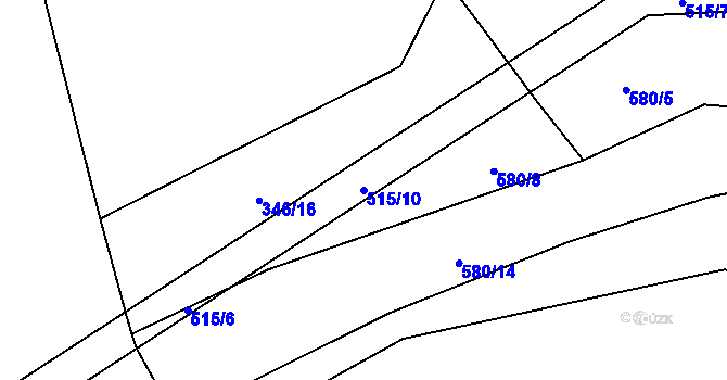 Parcela st. 515/10 v KÚ Svinařov, Katastrální mapa