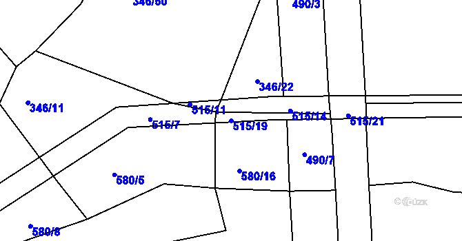 Parcela st. 515/19 v KÚ Svinařov, Katastrální mapa