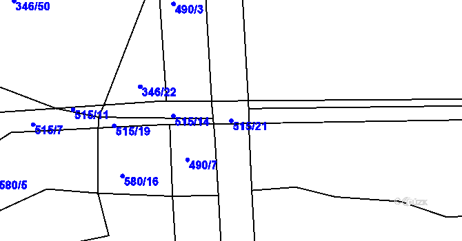 Parcela st. 515/21 v KÚ Svinařov, Katastrální mapa
