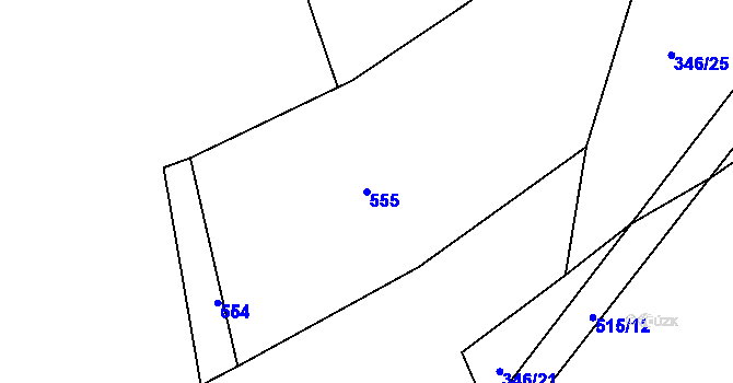 Parcela st. 555 v KÚ Svinařov, Katastrální mapa
