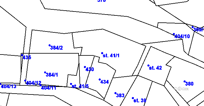 Parcela st. 41/1 v KÚ Raškovice u Přelouče, Katastrální mapa