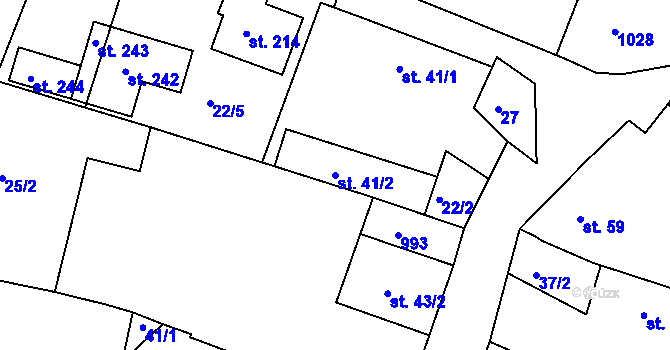 Parcela st. 41/2 v KÚ Svinčany, Katastrální mapa