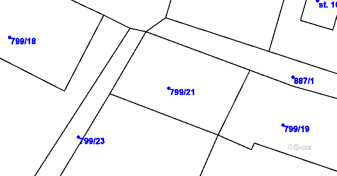 Parcela st. 799/21 v KÚ Svinčany, Katastrální mapa