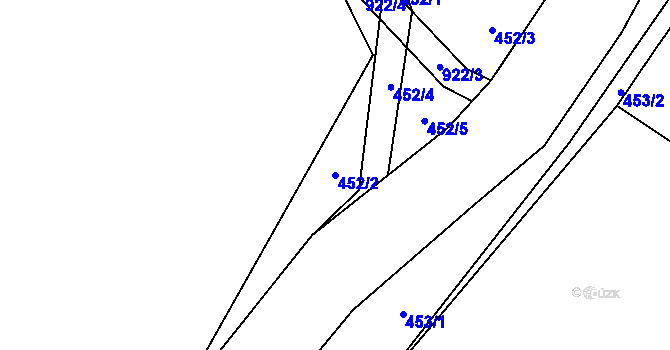 Parcela st. 452/2 v KÚ Svinětice, Katastrální mapa