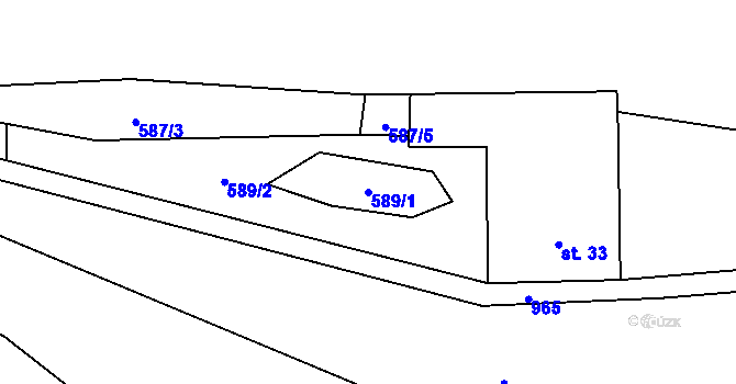 Parcela st. 589/1 v KÚ Svinětice, Katastrální mapa