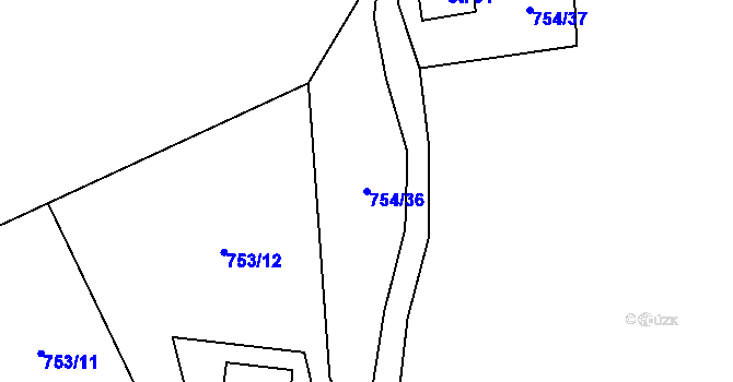 Parcela st. 754/36 v KÚ Svinětice, Katastrální mapa