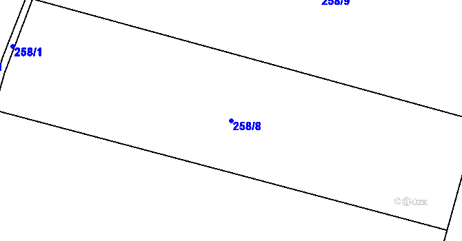 Parcela st. 258/8 v KÚ Svinětice, Katastrální mapa