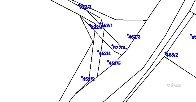 Parcela st. 452/4 v KÚ Svinětice, Katastrální mapa