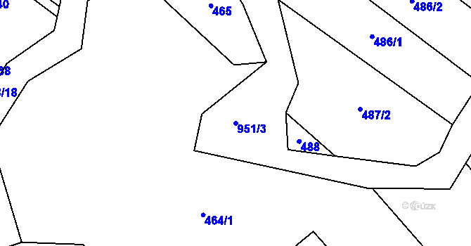 Parcela st. 951/3 v KÚ Svinětice, Katastrální mapa