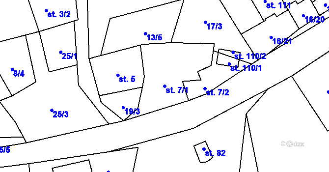 Parcela st. 7/1 v KÚ Svinný, Katastrální mapa