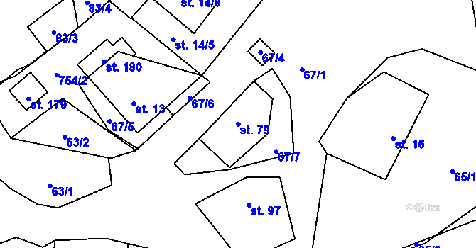 Parcela st. 79 v KÚ Svinný, Katastrální mapa