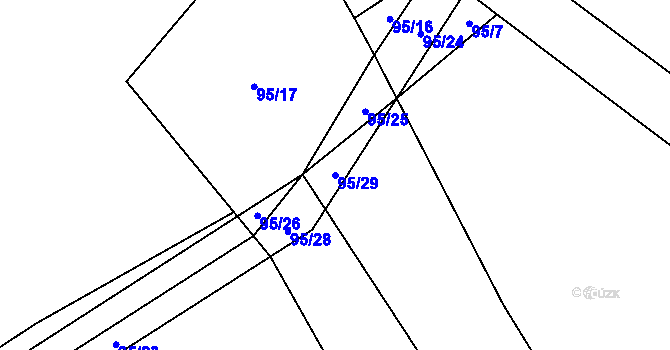 Parcela st. 95/29 v KÚ Svinný, Katastrální mapa