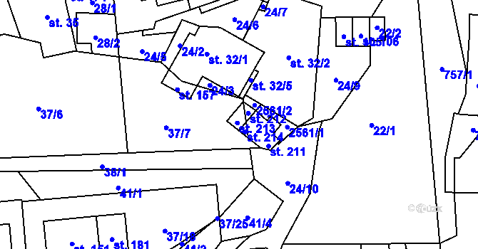 Parcela st. 2560 v KÚ Svinný, Katastrální mapa