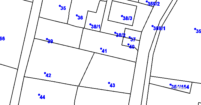 Parcela st. 41 v KÚ Svinošice, Katastrální mapa
