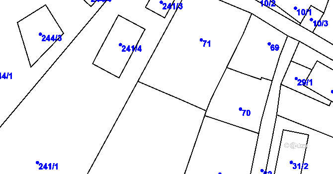 Parcela st. 72 v KÚ Svinošice, Katastrální mapa