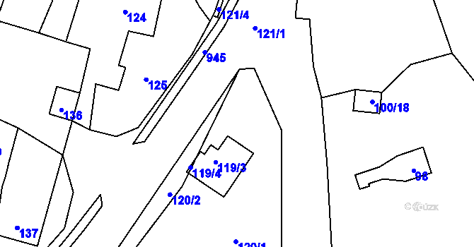 Parcela st. 119/1 v KÚ Svinošice, Katastrální mapa