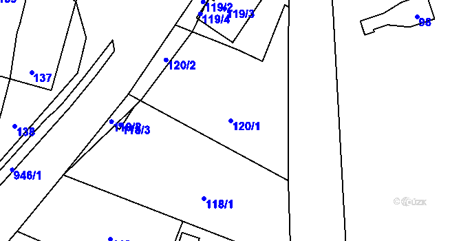 Parcela st. 120/1 v KÚ Svinošice, Katastrální mapa