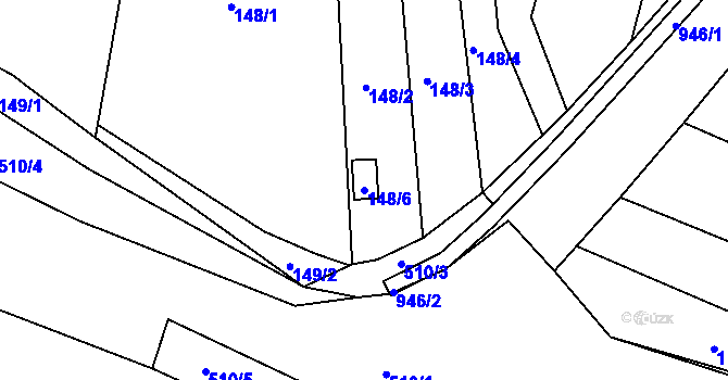 Parcela st. 148/6 v KÚ Svinošice, Katastrální mapa