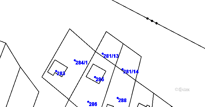Parcela st. 281/13 v KÚ Svinošice, Katastrální mapa