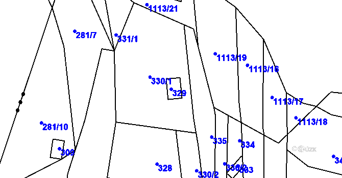 Parcela st. 329 v KÚ Svinošice, Katastrální mapa