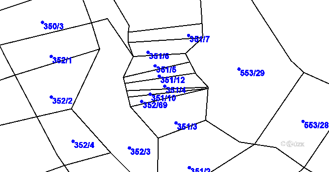 Parcela st. 351/4 v KÚ Svinošice, Katastrální mapa