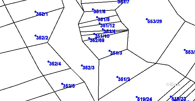 Parcela st. 352/8 v KÚ Svinošice, Katastrální mapa