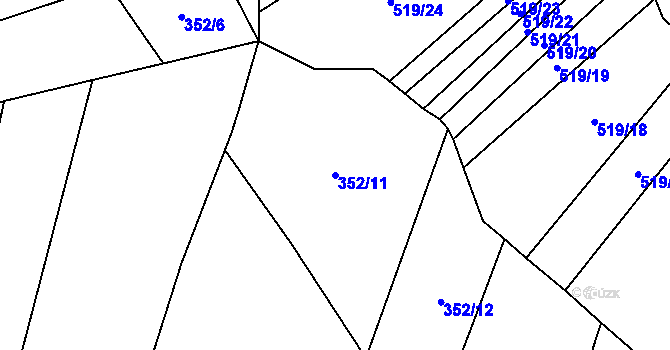 Parcela st. 352/11 v KÚ Svinošice, Katastrální mapa
