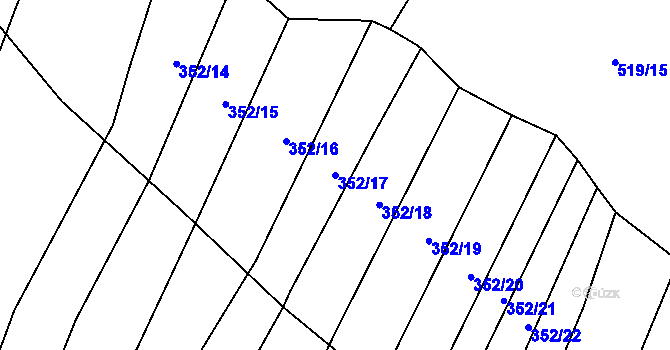 Parcela st. 352/17 v KÚ Svinošice, Katastrální mapa