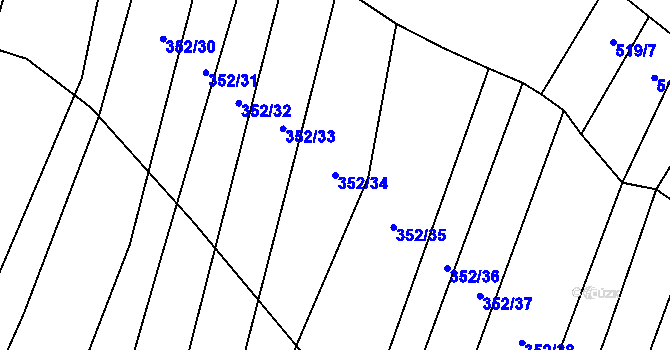 Parcela st. 352/34 v KÚ Svinošice, Katastrální mapa