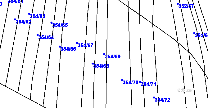 Parcela st. 354/69 v KÚ Svinošice, Katastrální mapa