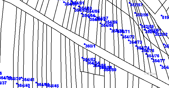 Parcela st. 360/1 v KÚ Svinošice, Katastrální mapa