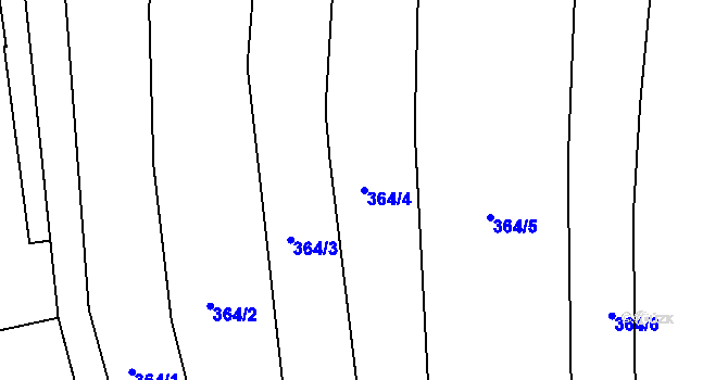 Parcela st. 364/4 v KÚ Svinošice, Katastrální mapa